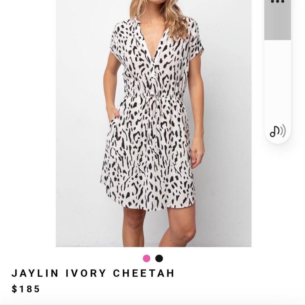 RAILS JAYLIN IVORY BLACK CHEETAH TIE WAIST DRESS SIZE SMALL